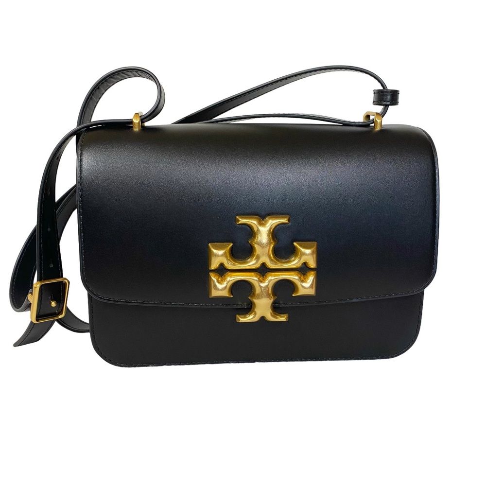 Tory Burch Eleanor Convertible Shoulder Bag Crossbody in Black and Gold